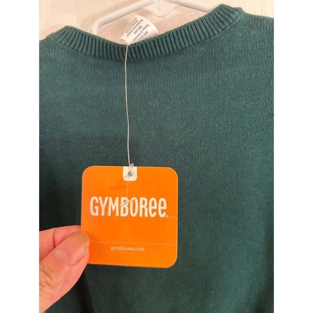 Gymboree Horse Sweater 6-12 Months Green Horseshoe Floral Knit Baby Girls